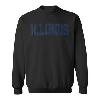Retro Illinois Vintage Illinois Orange Blue Throwback Il Sweatshirt | Mazezy
