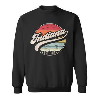 Retro Indiana Home State In Cool 70S Style Sunset Sweatshirt - Monsterry