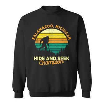 Retro Kalamazoo Michigan Big Foot Souvenir Sweatshirt - Monsterry CA