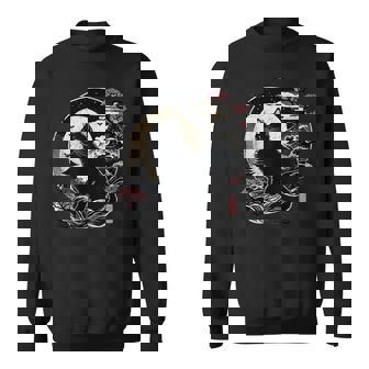 Retro Kawaii Black Cat Japanese Anime Cat Sweatshirt - Thegiftio