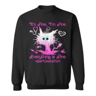 Retro Lab Week 2024 Im Fine Everything Is Fine Pink Sweatshirt | Mazezy