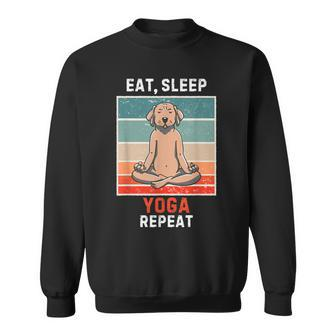 Retro Labrador Dog Eat Sleep Yoga Repeat Vintage Yoga Sweatshirt - Monsterry AU