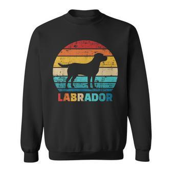 Retro Labrador Silhouette Sweatshirt im Sonnenuntergang Design - Seseable