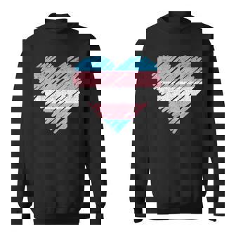 Retro Lgbtq Pride The Transgender Flag Heart Sweatshirt - Thegiftio UK
