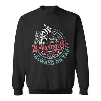 Retro Mama's Boobery Brewing Co Breastfeeding Skeleton Sweatshirt - Seseable