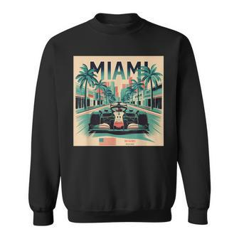 Retro Miami Racing Car Formula Racing Sweatshirt | Mazezy