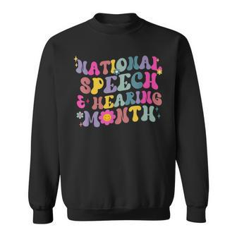Retro National Speech And Hearing Month Speech Pathologist Sweatshirt - Seseable