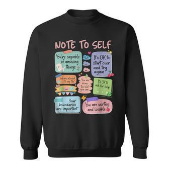 Retro Note To Self School Counselor Mental Health Sweatshirt | Mazezy