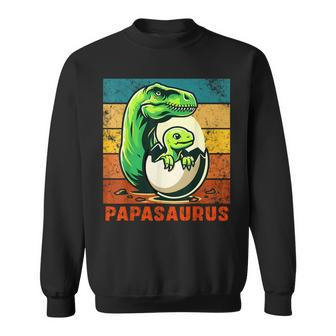 Retro Papasaurus Father's Day Best Dad T-Rex Papa Dinosaur Sweatshirt - Monsterry AU