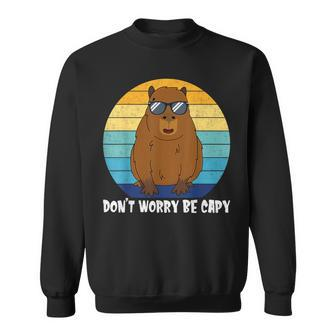 Retro Rodent Capybara Dont Be Worry Be Capy Sweatshirt - Monsterry