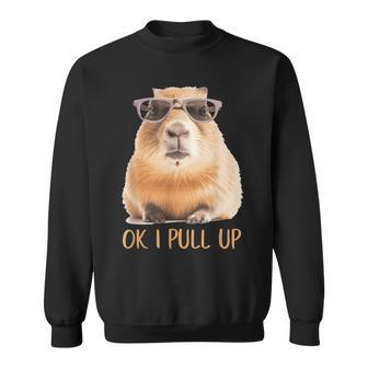 Retro Rodent Capybara Ok I Pull Up Sweatshirt | Mazezy CA