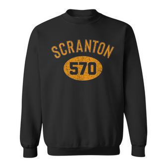Retro Scranton Love 570 Area Code Distressed Sweatshirt - Monsterry