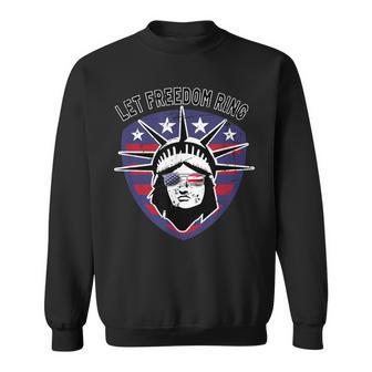 Retro Statue Of Liberty Usa Sunglasses Let Freedom Ring Sweatshirt - Monsterry UK