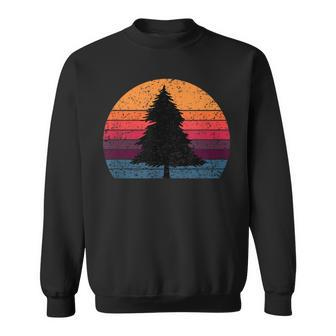Retro Sun Minimalist Pine Tree Sweatshirt - Monsterry UK
