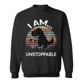 Retro T-Rex Dinosaur I'm An Unstoppable Sweatshirt - Monsterry DE