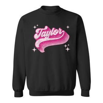 Retro Taylor First Name Personalized Birthday Sweatshirt - Monsterry