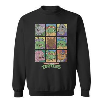 Retro Tmnt Villains & Heroes Grid Sweatshirt - Monsterry AU