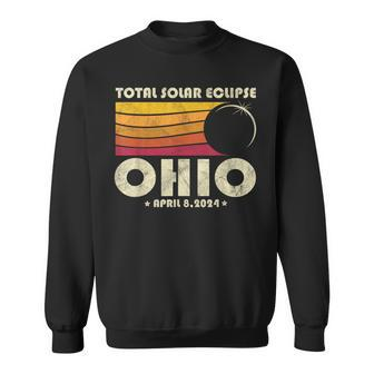 Retro Total Solar Eclipse 2024 Ohio Usa Totality Sweatshirt | Mazezy AU