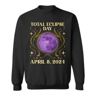 Retro Total Solar Eclipse Day April 8 2024 Sun Eclipse Sweatshirt - Seseable