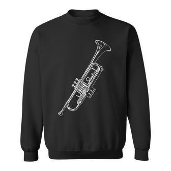 Retro Trumpet Sketch For Trumpet Sweatshirt - Seseable
