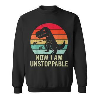 Retro Now I Am Unstoppable T-Rex Vintage Sweatshirt - Seseable