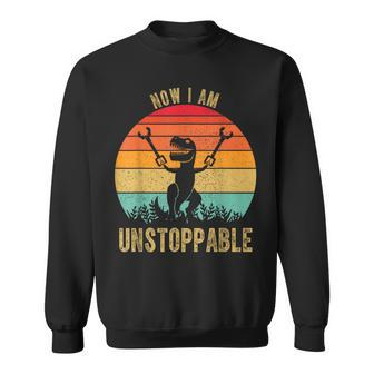 Retro Now I Am Unstoppable T-Rex Vintage Sweatshirt - Monsterry