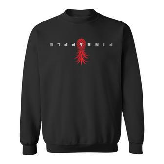 Retro Upside Down Pineapple Swinger Clothing Subtle Text Men Sweatshirt | Seseable UK