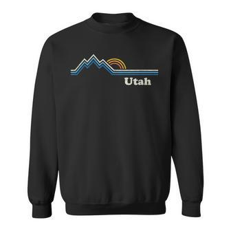 Retro Utah T Vintage Sunrise Mountains Sweatshirt - Monsterry