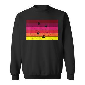 Retro Vintage Colors And Cat Paws Sweatshirt - Monsterry DE