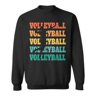 Retro Vintage Colors Volleyball Volleyball Sweatshirt - Monsterry AU