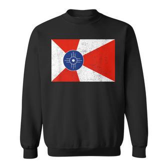 Retro Vintage Distressed Wichita Flag Kansas Home Pride Sweatshirt - Monsterry