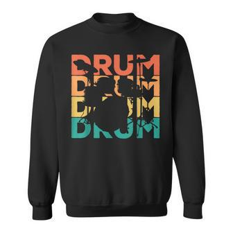 Retro Vintage Drums For Drummers & Drummers Sweatshirt - Seseable