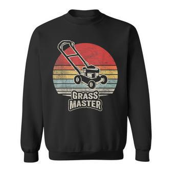 Retro Vintage Grass Master Lawn Mowing Lawn Mower Sweatshirt - Seseable