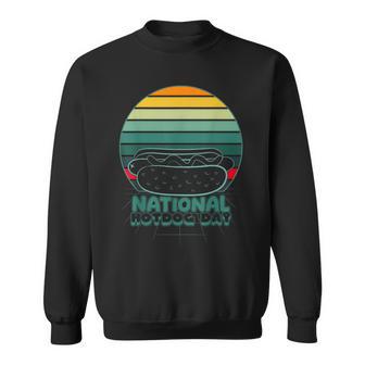 Retro Vintage National Hot Dog Day Hot Dog Lovers Sweatshirt - Monsterry UK