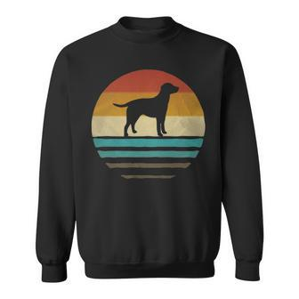 Retro Vintage Sunset Labrador Retriever Dog Breed Silhouette Sweatshirt | Mazezy