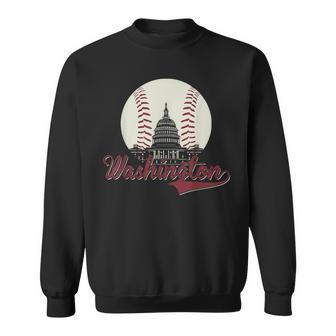 Retro Washington Dc Baseball National Mall Silhouette Sport Sweatshirt - Monsterry AU