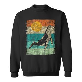 Retro Whale Lover Marine Biologist Aquarist Whales Animal Sweatshirt - Monsterry