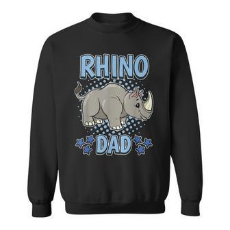 Rhino Dad Daddy Father's Day Rhinoceros Rhino Sweatshirt - Monsterry