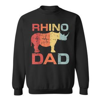 Rhino Dad Retro Father Animal Safari Sweatshirt - Monsterry CA