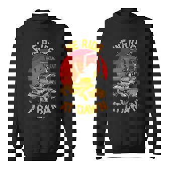 We Ride At Dawn Lawnmower Fathers Day Sweatshirt | Mazezy