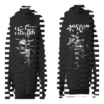 He Is Rizzin Jesus Riding Bmx Bike Bicycle Rizz Sweatshirt - Thegiftio