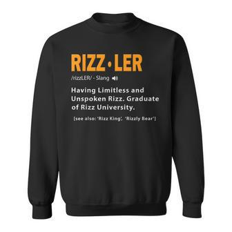 Rizzler Definition Meme Quote Gen Z Rizz Up Sweatshirt - Monsterry DE