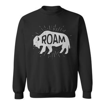 Roam Buffalo Distressed Bison Wanderer Sweatshirt - Monsterry