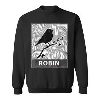Robin Bird Branch Silhouette T Sweatshirt - Monsterry