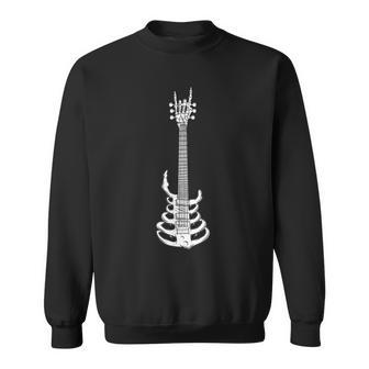 Rock & Roll Skeleton Guitar Music Lover Rockstar Sweatshirt - Monsterry CA