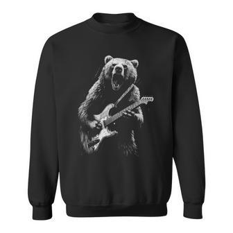 Rock Bear Playing Guitar Guitar Bear Music Sweatshirt | Mazezy