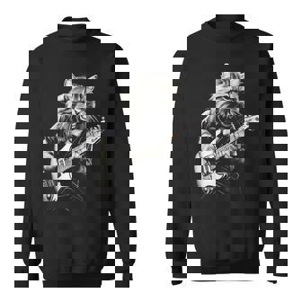 Rock Cat Playing Guitar Guitar Cat Guitarist Sweatshirt - Thegiftio