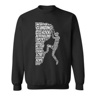 Rock Climbing Shape Typography Sweatshirt | Mazezy