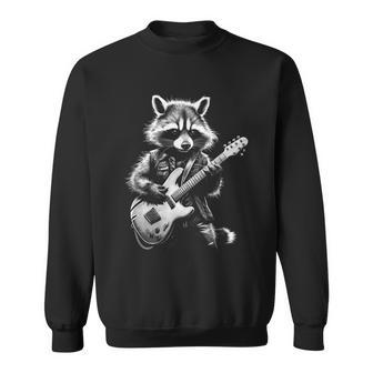 Rock Raccoon Playing Guitar Guitar Raccoon Sweatshirt - Thegiftio UK