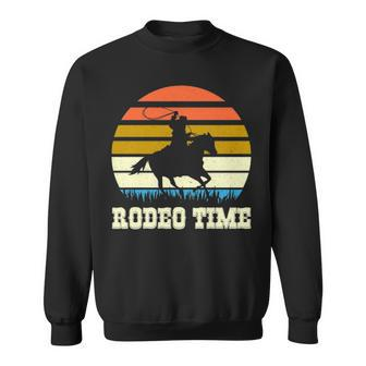 Rodeo Time Vintage Rodeo Time Cowboy Horse Retro Sunset Sweatshirt | Mazezy CA